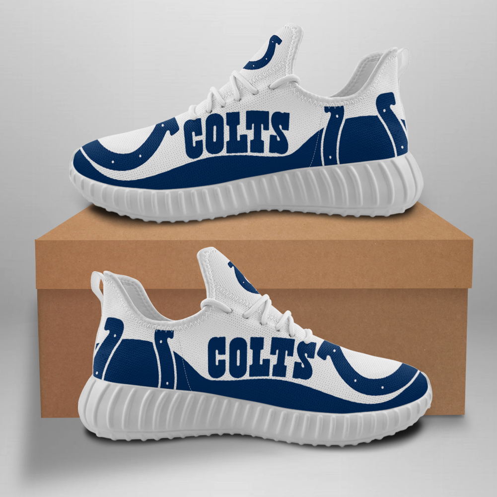 Men's NFL Indianapolis Colts Mesh Knit Sneakers/Shoes 004